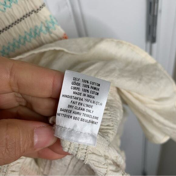 Opening Ceremony smocked ruffle hem short sleeves spring dress XS wedding guest - Picture 4 of 6